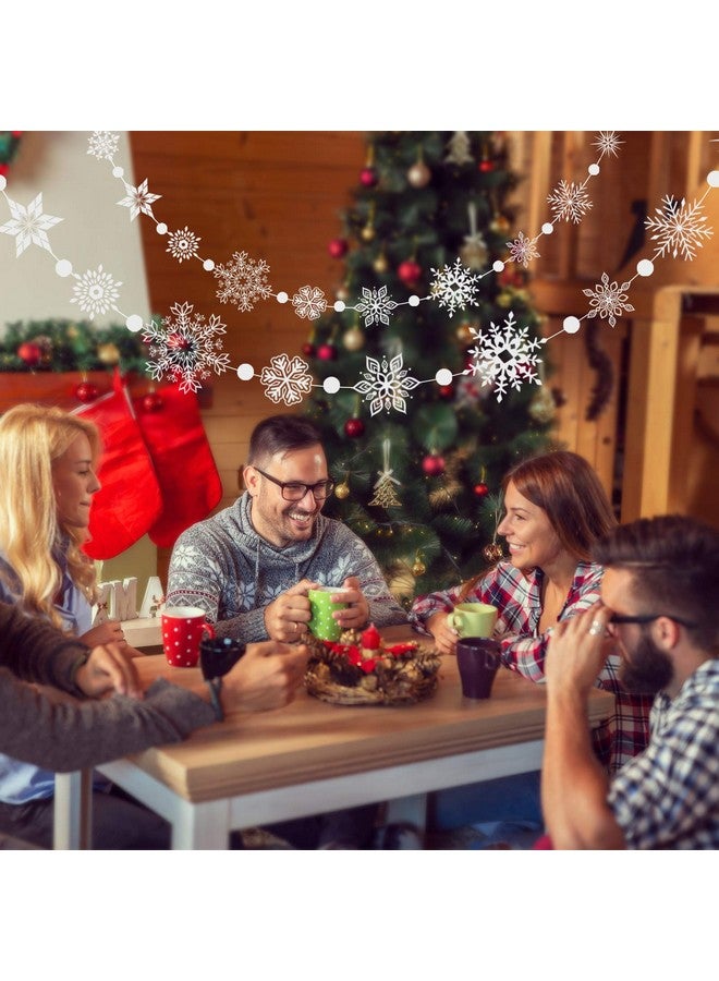 Konsait 16.4ft Winter Snowflake Hanging Garland Christmas Decoration, 2 Strings Snowflakes Ornaments Garland for Christmas Winter Wonderland Holiday New Year Party Home Decorations Supplies - Image 3