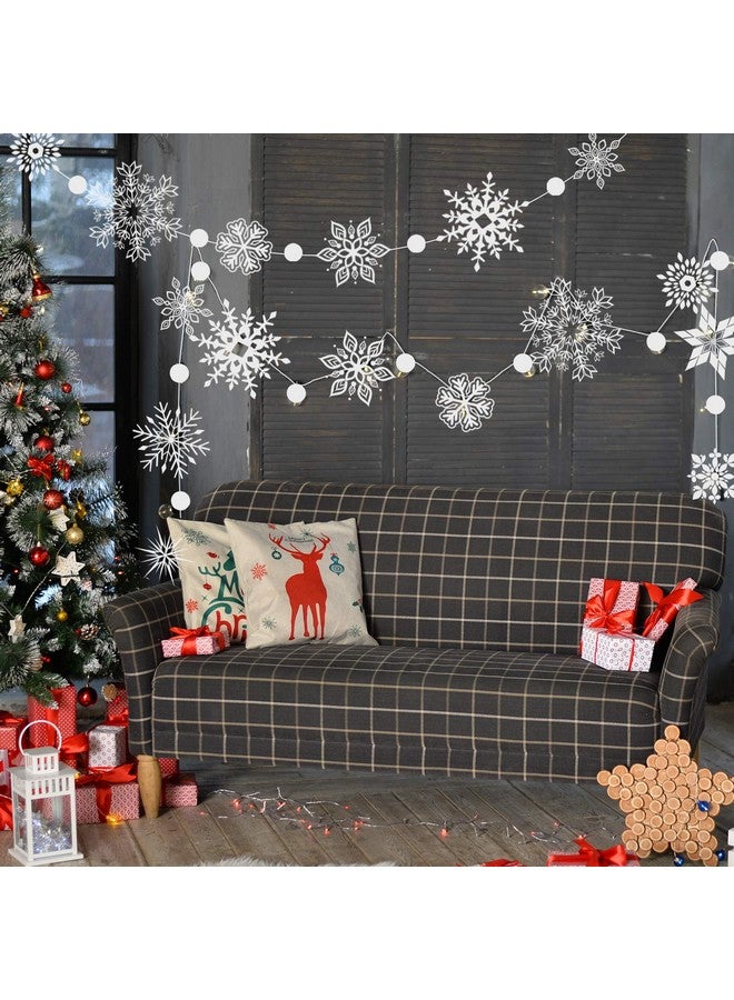 Konsait 16.4ft Winter Snowflake Hanging Garland Christmas Decoration, 2 Strings Snowflakes Ornaments Garland for Christmas Winter Wonderland Holiday New Year Party Home Decorations Supplies - Image 4