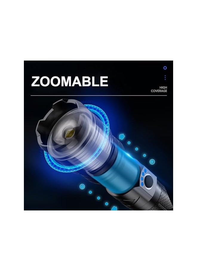 PROMASS promass Led Flashlight Rechargeable Torch Light,Portable Flashlight High Lumens Flash Light USB Handheld Powerful Torches for Camping Hiking Emergency or household,Waterproof Portable  - Image 5