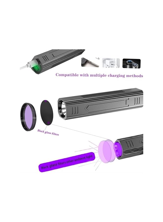 PROMASS UV Flashlight Blacklight Wood's UV Lamp, Portable 365nm Pet Cat Dog UV Black light Flashlight Cat Ringworm Detector,Doctor Pet Urine Detector for Analyzing Skin Dog Cat Care Bed Bug Inspection  - Image 3