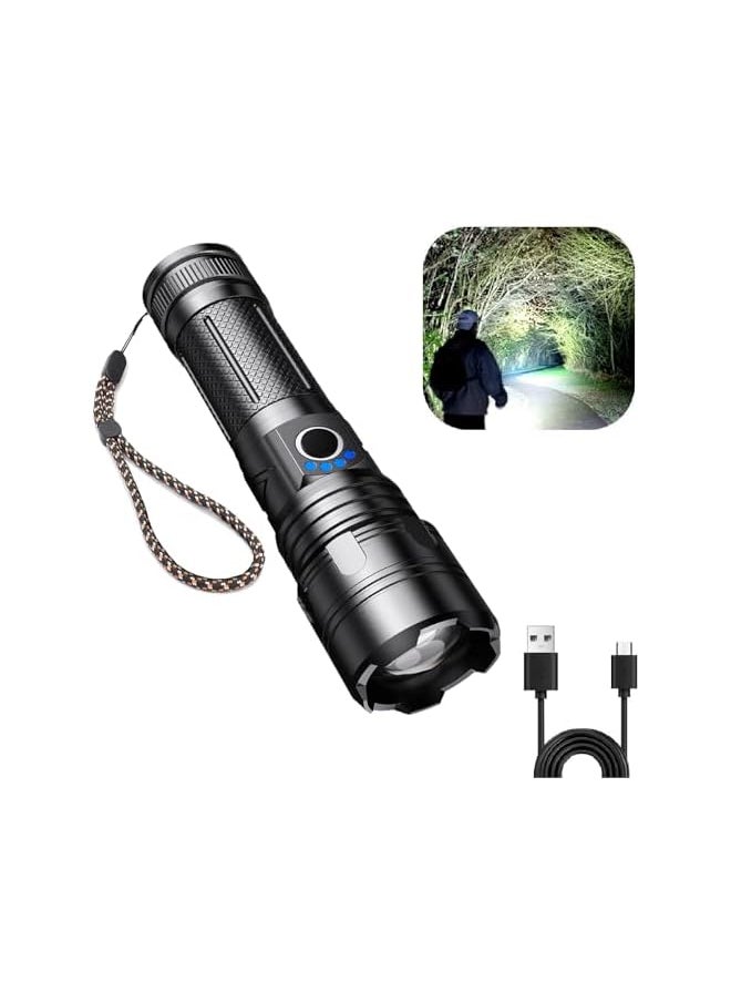 PROMASS promass Led Flashlight Rechargeable Torch Light,Portable Flashlight High Lumens Flash Light USB Handheld Powerful Torches for Camping Hiking Emergency or household,Waterproof Portable  - Image 3