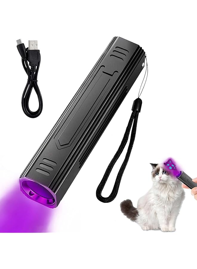 PROMASS UV Flashlight Blacklight Wood's UV Lamp, Portable 365nm Pet Cat Dog UV Black light Flashlight Cat Ringworm Detector,Doctor Pet Urine Detector for Analyzing Skin Dog Cat Care Bed Bug Inspection  - Image 1
