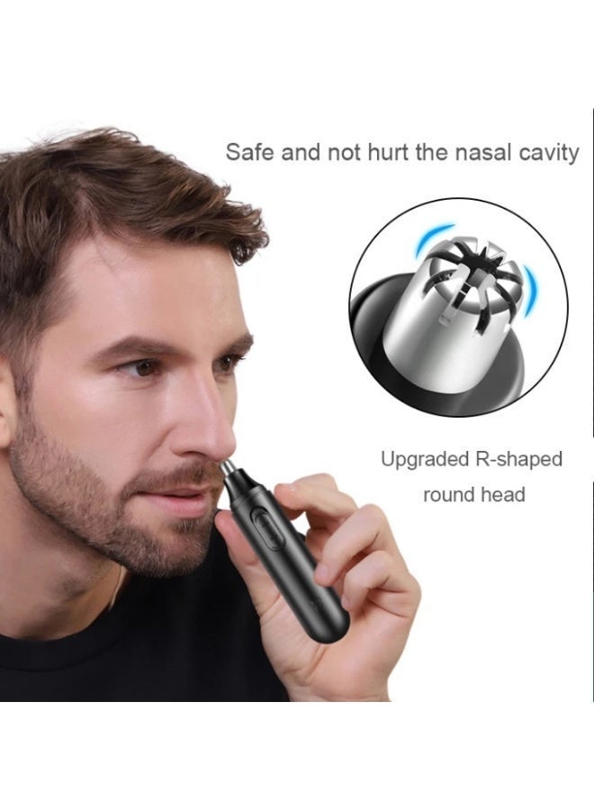 USB Rechargeable Nose and Ear Hair Trimmer for Men and Women Dual Blade Precision Cutting System 360 Degree Safety Guard Waterproof and Washable with Cleaning Brush - Image 2