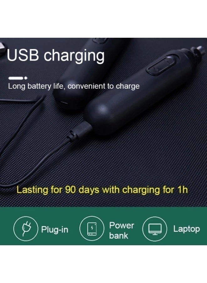 USB Rechargeable Nose and Ear Hair Trimmer for Men and Women Dual Blade Precision Cutting System 360 Degree Safety Guard Waterproof and Washable with Cleaning Brush - Image 3