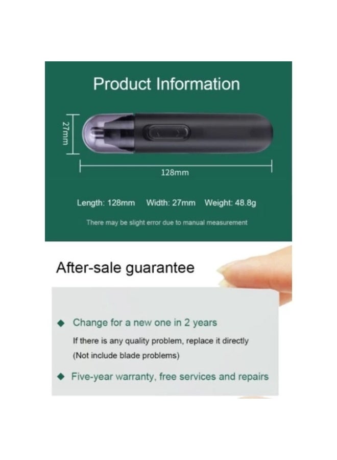 USB Rechargeable Nose and Ear Hair Trimmer for Men and Women Dual Blade Precision Cutting System 360 Degree Safety Guard Waterproof and Washable with Cleaning Brush - Image 4