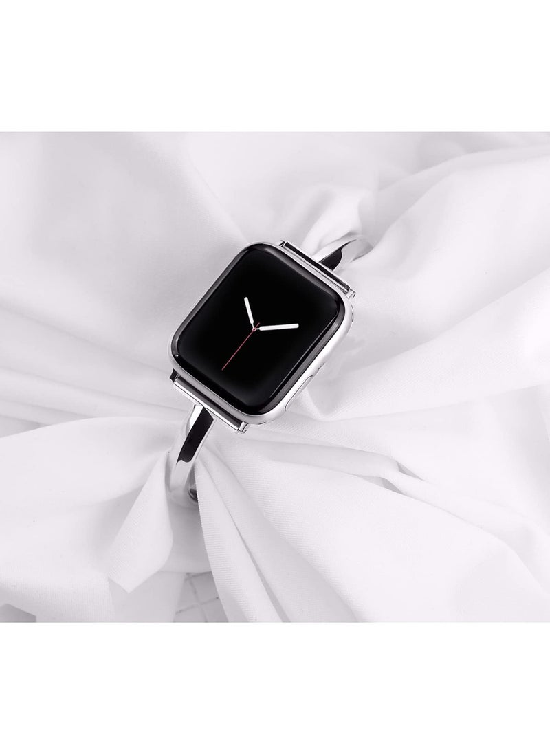 Stainless Steel Band Compatible with Apple Watch Band 38mm 40mm 41mm 42mm 44mm iWatch SE Series 11 10 9 8 7 6 5 4 3 2 1, Slim Versatile Bangle Bracelet for Women - Image 2