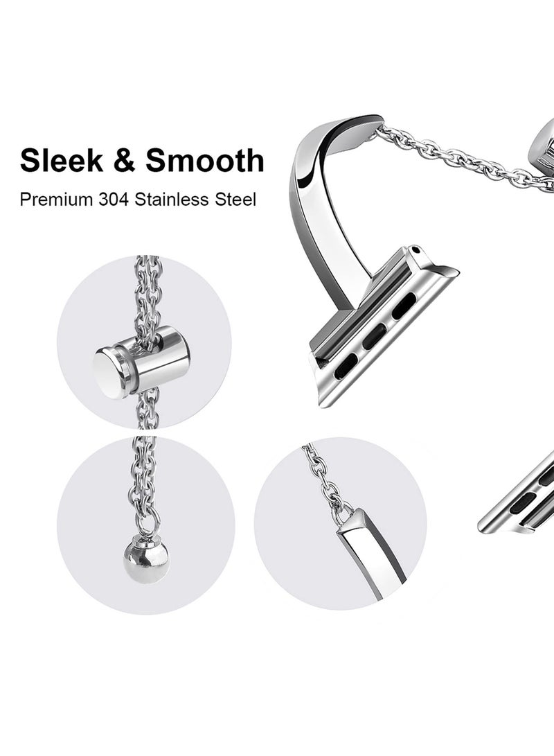 Stainless Steel Band Compatible with Apple Watch Band 38mm 40mm 41mm 42mm 44mm iWatch SE Series 11 10 9 8 7 6 5 4 3 2 1, Slim Versatile Bangle Bracelet for Women - Image 4
