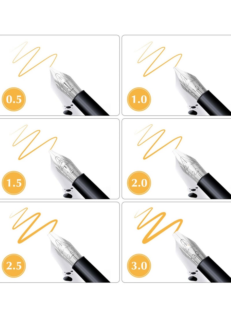 Excefore 30pcs Stainless Steel Fountain Pen Nibs, Replacement Nibs Set for Calligraphy and Writing, Various Sizes for Kids, Adults, and Students(0.5+1+1.5+2+2.5+3mm each 5pcs)  - Image 4