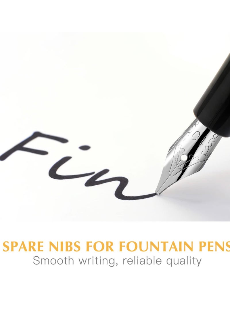 Excefore - 30pcs Stainless Steel Fountain Pen Nibs, Replacement Nibs Set for Calligraphy and Writing, Various Sizes for Kids, Adults, and Students(0.5+1+1.5+2+2.5+3mm each 5pcs) - Image 1