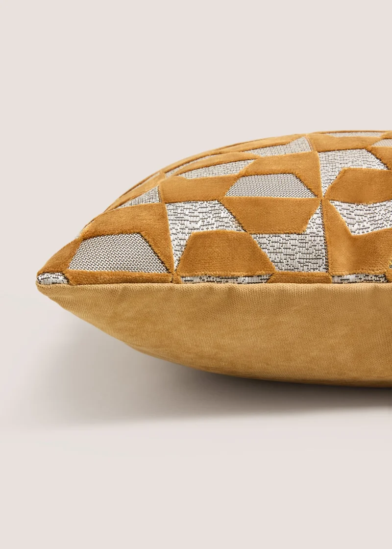 Matalan Gold Geo Velvet Cushion