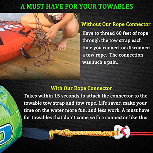 Botepon 2Pcs Boat Tube Towable Rope Quick Connector, Water Towable Tubes Rope Connector for Tubing, Skiing, Wake Boarding with Seadoo, Jet ski, Waverunner - Image 4