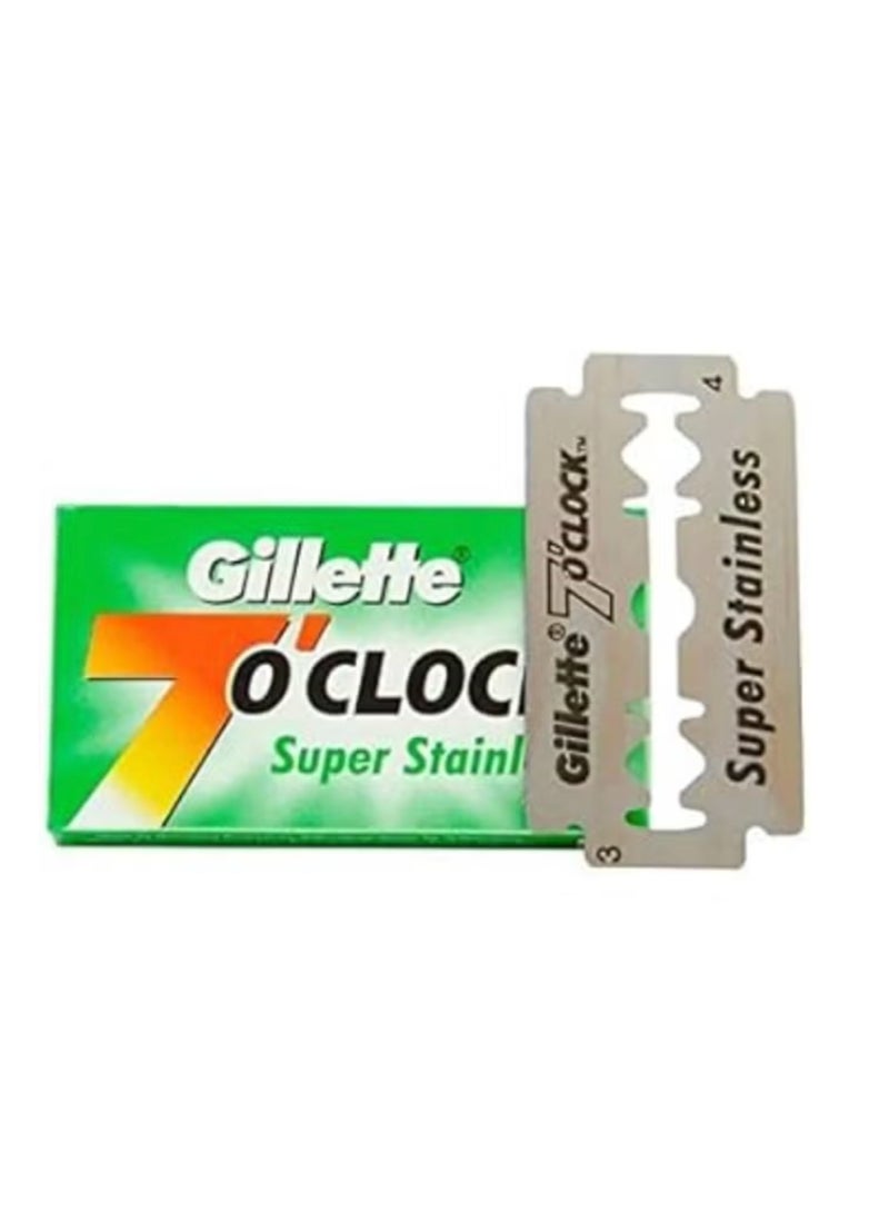 Gillette 7 O'clock Super Stainless Double Edge Razor Blades (Pack of 5 blades x 20) - Image 2