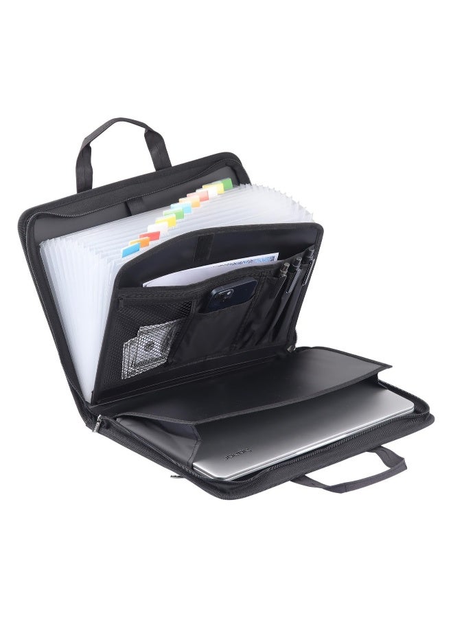 نيبمينينت مُنظم ملفات أكورديون، حافظة مستندات مهمة بـ 13 جيب، حافظة ملفات قابلة للتمديد بسحاب وملصقات، حافظة ورق متعددة الجيب لوثائق بحجم خطاب، A4، وإيصالات لتنظيم المستندات بشكل آمن. - Image 1