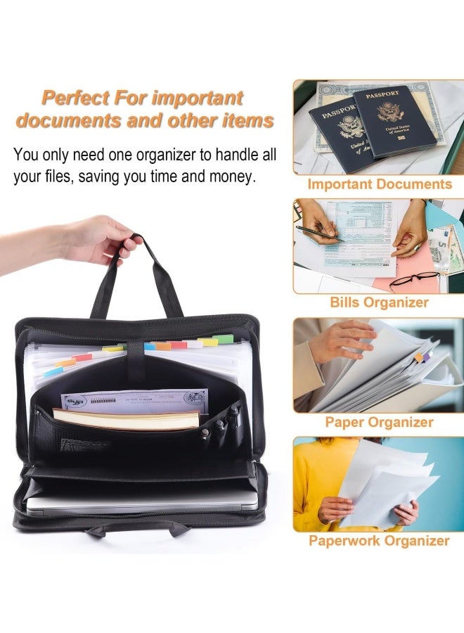 نيبمينينت مُنظم ملفات أكورديون، حافظة مستندات مهمة بـ 13 جيب، حافظة ملفات قابلة للتمديد بسحاب وملصقات، حافظة ورق متعددة الجيب لوثائق بحجم خطاب، A4، وإيصالات لتنظيم المستندات بشكل آمن. - Image 5
