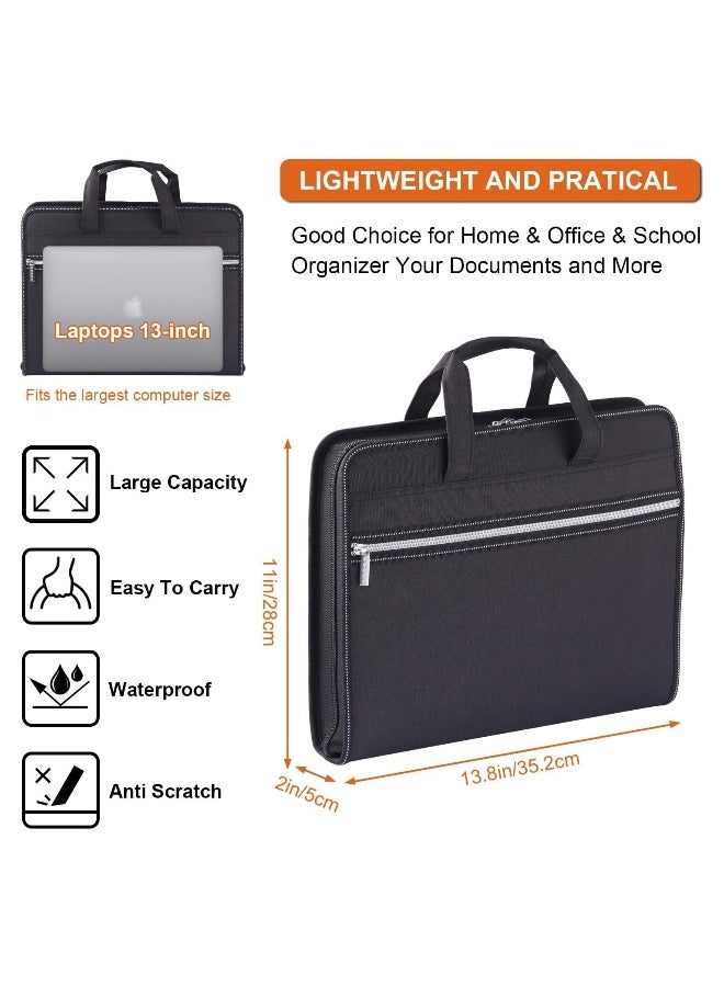 نيبمينينت مُنظم ملفات أكورديون، حافظة مستندات مهمة بـ 13 جيب، حافظة ملفات قابلة للتمديد بسحاب وملصقات، حافظة ورق متعددة الجيب لوثائق بحجم خطاب، A4، وإيصالات لتنظيم المستندات بشكل آمن. - Image 3