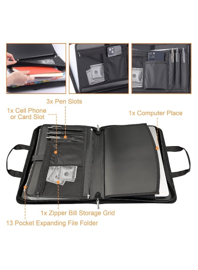 نيبمينينت مُنظم ملفات أكورديون، حافظة مستندات مهمة بـ 13 جيب، حافظة ملفات قابلة للتمديد بسحاب وملصقات، حافظة ورق متعددة الجيب لوثائق بحجم خطاب، A4، وإيصالات لتنظيم المستندات بشكل آمن. - Image 2