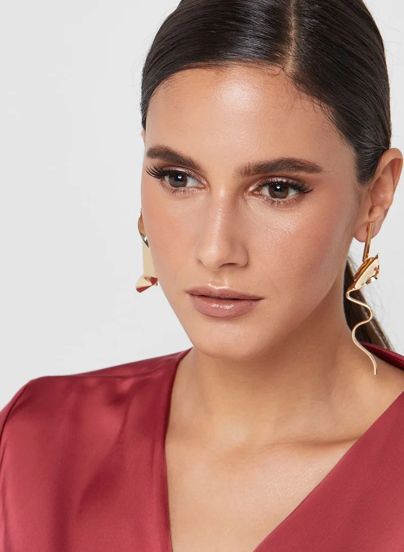 MANGO Oak Drop Earrings