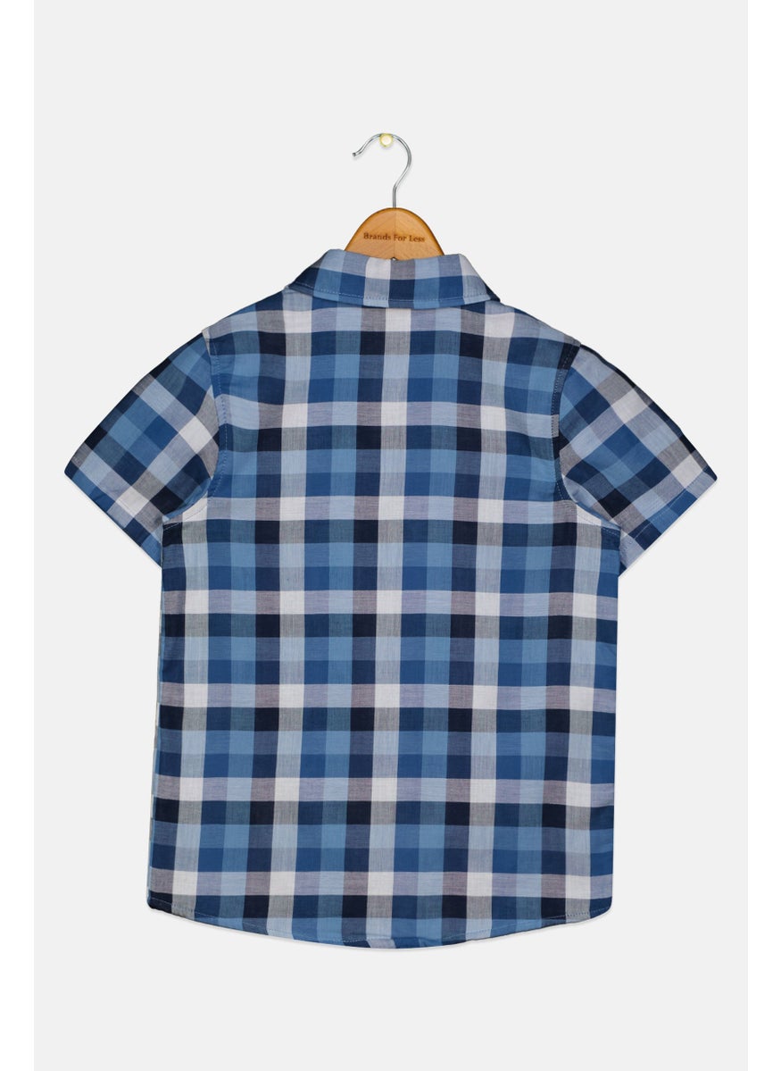 Andy & Evan Kids Boy Short Sleeves Plaid Casual Shirt, Multicolor  - Image 2