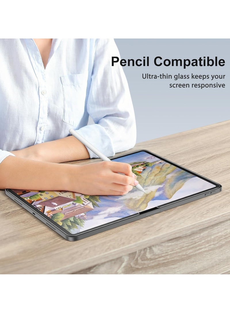 【2 Pack】 Screen Protector for iPad Pro 11 Inch 【2024】 Tempered Glass 【Face ID  Pencil Pro Compatible】 【HD Clear】 Tempered Glass Screen Protector for iPad Pro 11'' (2 Pack, ipad pro 11'' (2024) - Image 4
