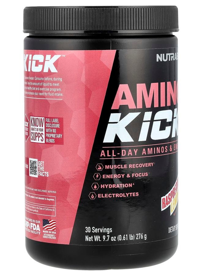 NutraBio Amino Kick™ Raspberry Lemonade 9.7 oz (276 g) - Image 2