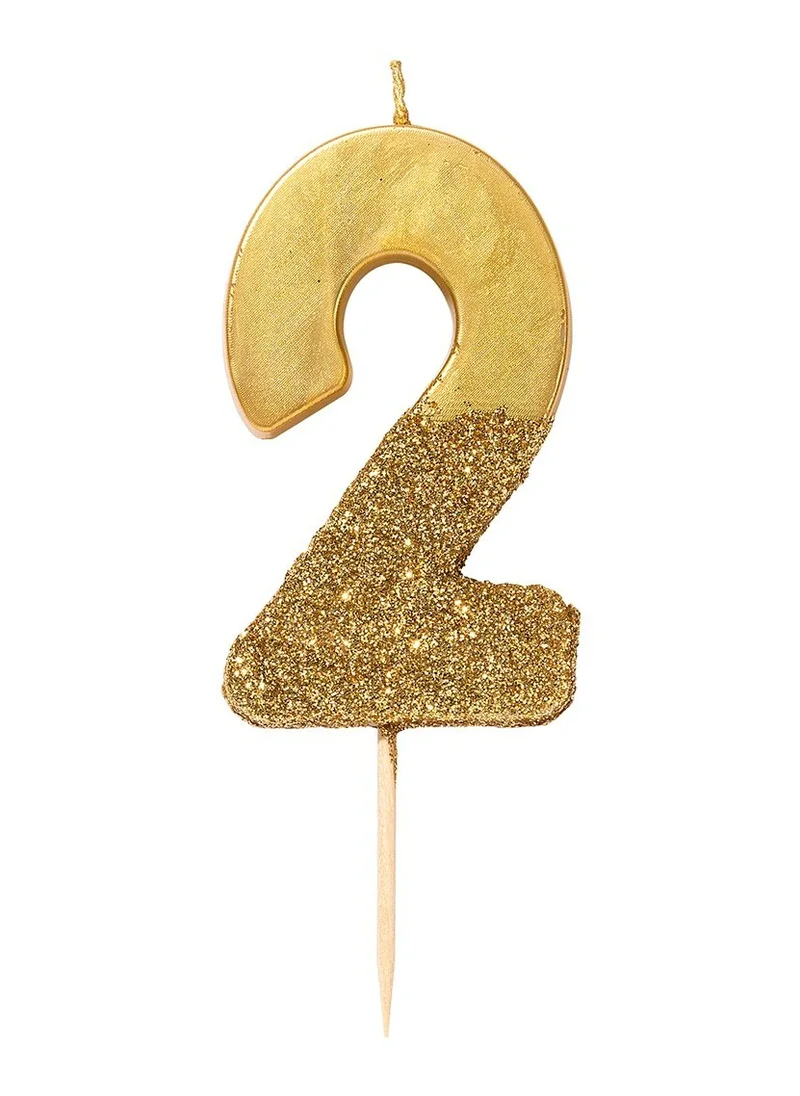 Talking Tables Talking Tables 2 Number Birthday Candles, Candle for Cake Decoration, Candle for Birthday Cake Topper, Anniversary Cake Number Candle. Candle stick for special occasions such as birthdays and Anniversaries (2 Number Candle, Gold Glitter Dipped Candle)