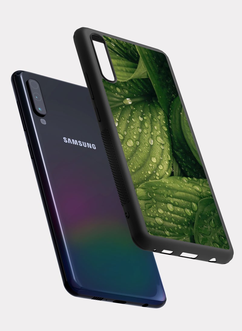 Samsung Galaxy A70 case cover Green Leafs