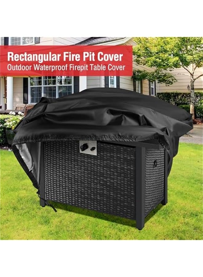 Generic Rectangular Fire Pit Cover 43 inch, Propane Gas Fire Pit Table Cover,Outdoor Waterproof Firepit Table Cover - 43 X 22 X 25 Inch  - Image 4