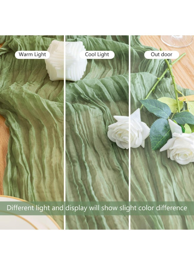 TAYRAN Tulle tablecloth, cotton tulle tablecloth, bohemian style decorative tablecloth, table centerpiece, 90x400 cm, suitable for wedding, baby shower, tea party and other tulle table decoration - Image 5