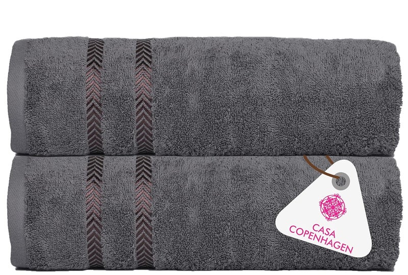 Casa Copenhagen - Egyptian Cotton Ember 2 Pcs Hand Towel (40 X 60 cm) Colour : Granite Grey - Image 1