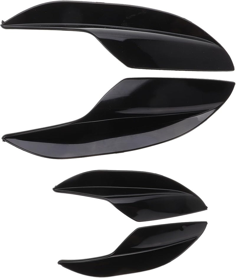 VOSAREA Carbon Fiber Vehicle Fin Front Bumper Diffuser Panel Set, Glossy Black Automotive Rear Bumper Decoration, Universal Fit for Car Exterior Styling - Image 1