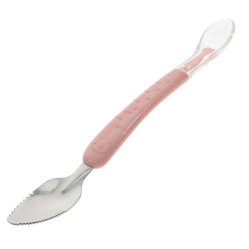Double Sided Toothed Feeding Spoon Stainless Steel Weaning Utensil For Babies - Image 2