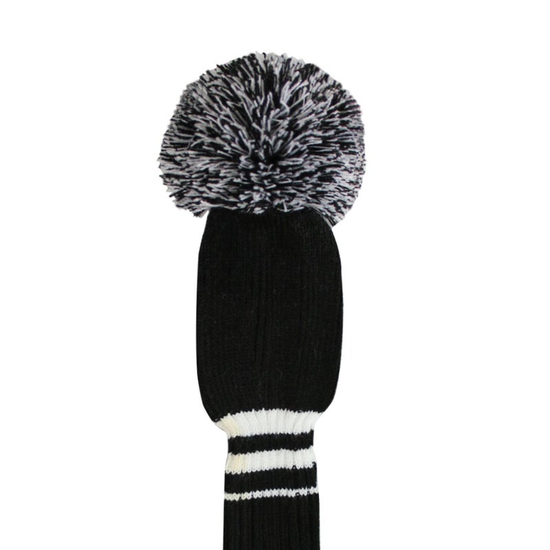 Scott Edward Black Classic Stripes Golf Club Head Covers, Acrylic Yarn Double Layers Knitted, with Rotatable Number Tags, Set of 4(Black Stripe) - Image 5