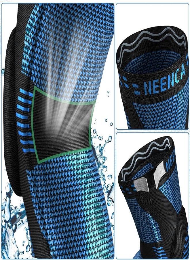 NEENCA Professional Knee Brace, Compression Knee Sleeve with Patella Gel Pad & Side Stabilizers, Medical Knee Pad for Running, Workout, Arthritis, Joint Recovery - Single (Blue, L) - Image 3
