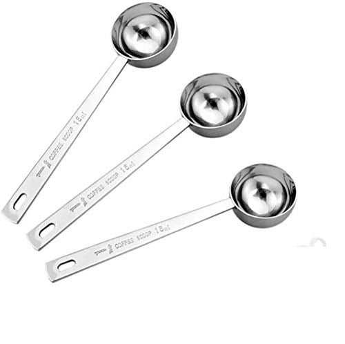 Jasni Stainless Steel 1 Tablespoon Measuring Coffee Scoop Spoon, Set of 3 - Image 1