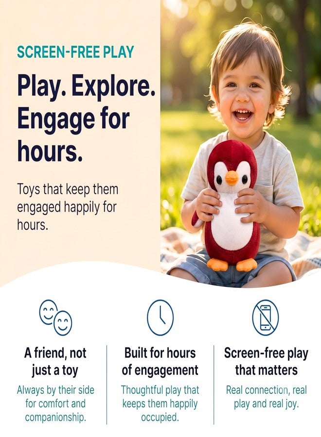 Tickles Red Pingu Penguin Plush Animal Soft Toy for Kids (Size: 20 cm) - Image 4