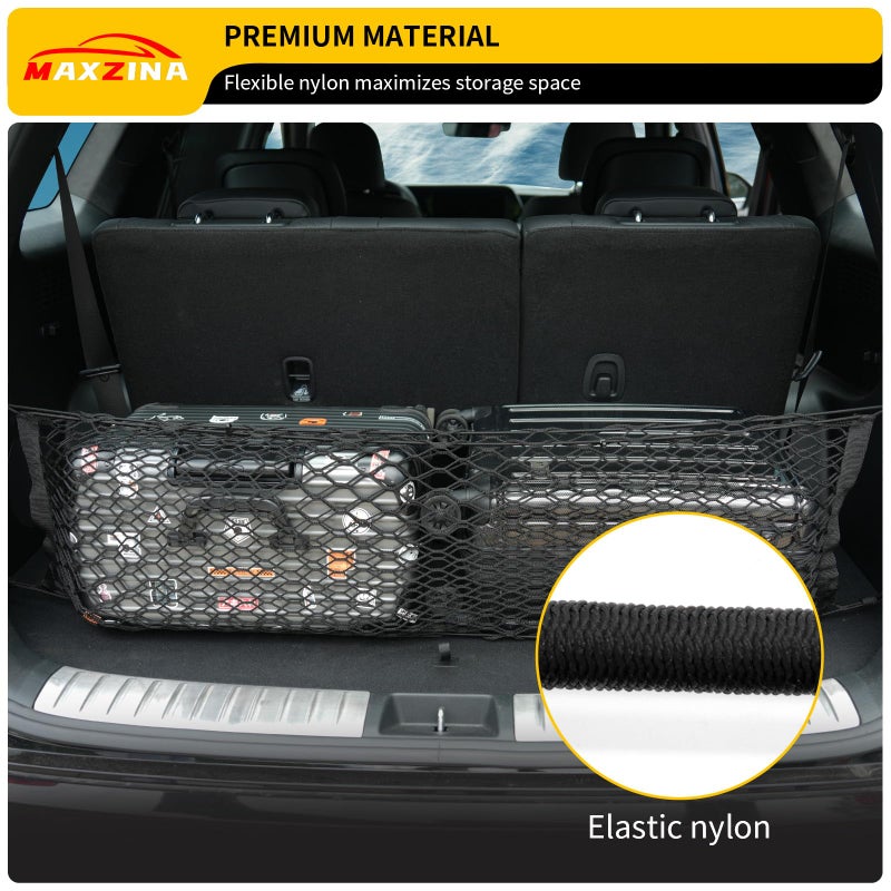 Maxzina Cargo Net Compatible with 2024 2025 Hyundai Santa Fe Truck Bed Cargo Net 3.12'  1.02' Double Layer Envelope Style Dense Mesh Trunk Organizer for Santa Fe Exterior Accessories - Image 3