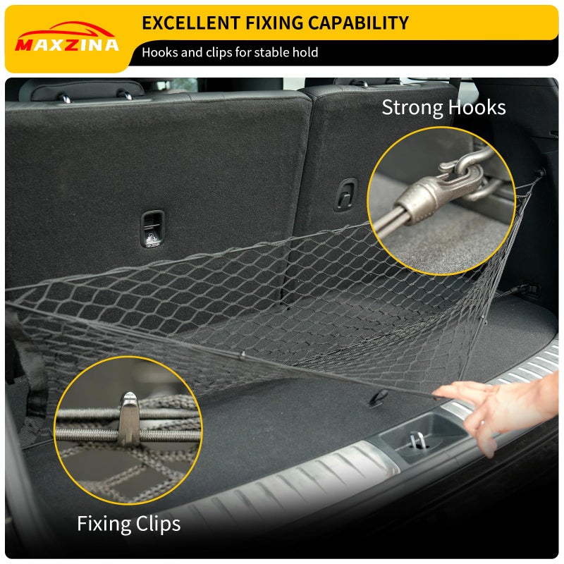 Maxzina Cargo Net Compatible with 2024 2025 Hyundai Santa Fe Truck Bed Cargo Net 3.12'  1.02' Double Layer Envelope Style Dense Mesh Trunk Organizer for Santa Fe Exterior Accessories - Image 4