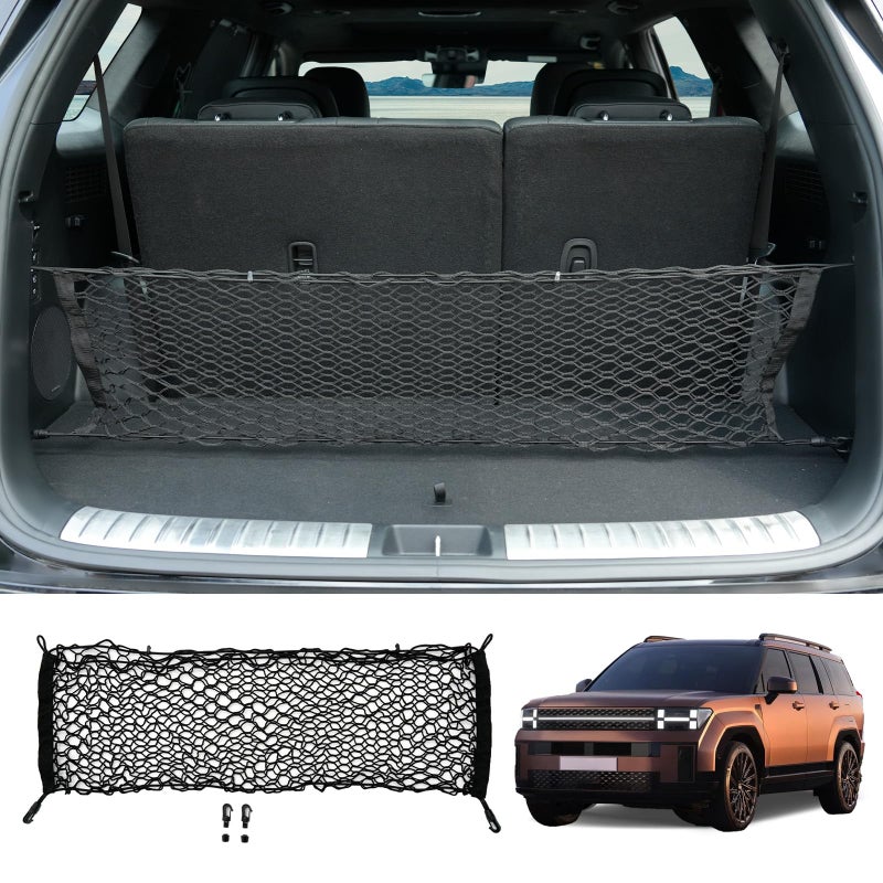 Maxzina Cargo Net Compatible with 2024 2025 Hyundai Santa Fe Truck Bed Cargo Net 3.12'  1.02' Double Layer Envelope Style Dense Mesh Trunk Organizer for Santa Fe Exterior Accessories - Image 1