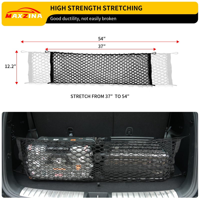 Maxzina Cargo Net Compatible with 2024 2025 Hyundai Santa Fe Truck Bed Cargo Net 3.12'  1.02' Double Layer Envelope Style Dense Mesh Trunk Organizer for Santa Fe Exterior Accessories - Image 5