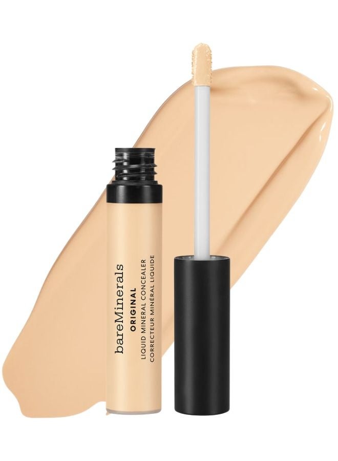 خافي عيوب المعادن السائل الأصلي من bareMinerals - درجة 1W فاتحة | خافي عيوب سائل معدني مرطب ومفتح للبشرة بتغطية قابلة للبناء ولمسة نهائية طبيعية مشرقة - 6 مل - Image 1