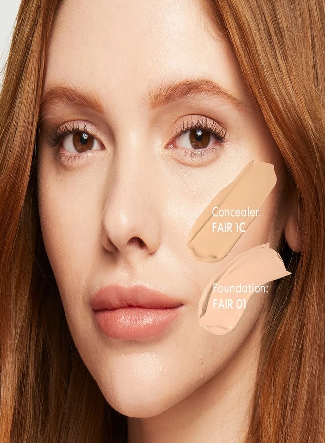 خافي عيوب المعادن السائل الأصلي من bareMinerals - درجة 1W فاتحة | خافي عيوب سائل معدني مرطب ومفتح للبشرة بتغطية قابلة للبناء ولمسة نهائية طبيعية مشرقة - 6 مل - Image 3