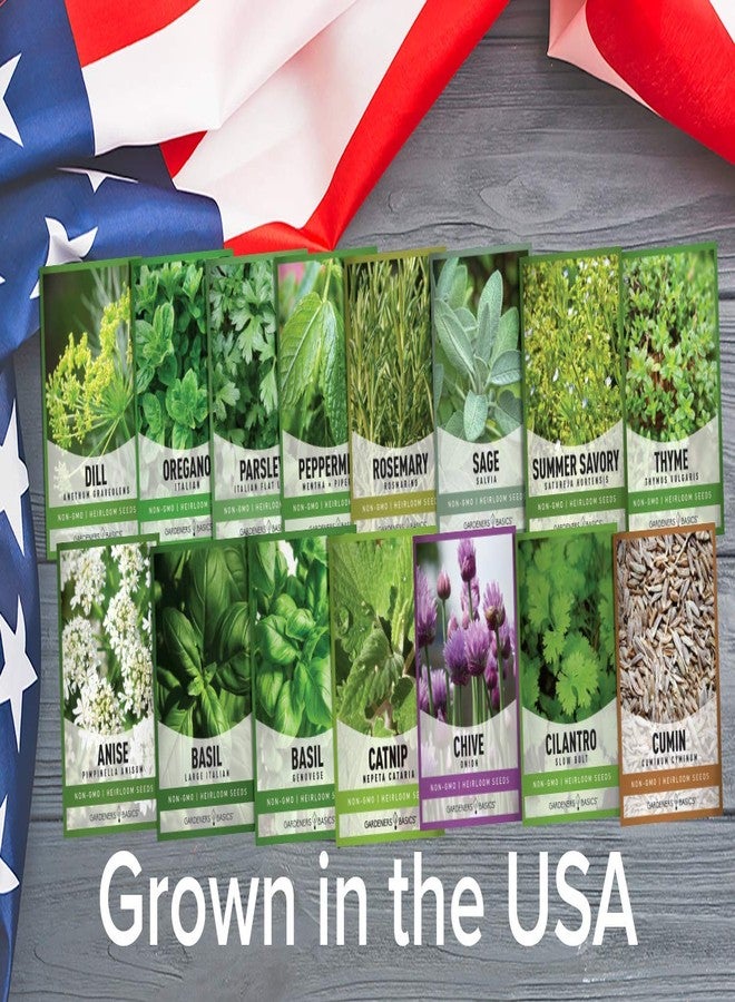 Gardeners Basics أساسيات البستنة، 15 نوعًا من بذور الأعشاب لزراعة أصناف متنوعة، أصناف تراثية غير معدلة وراثيًا، أكثر من 5200 بذرة للزراعة الداخلية، والزراعة المائية، والزراعة الخارجية - الريحان، والنعناع البري، والثوم المعمر، والكزبرة، والأوريجانو، والبقدونس، والنعناع الفلفلي، وإكليل الجبل، وغيرها - Image 3