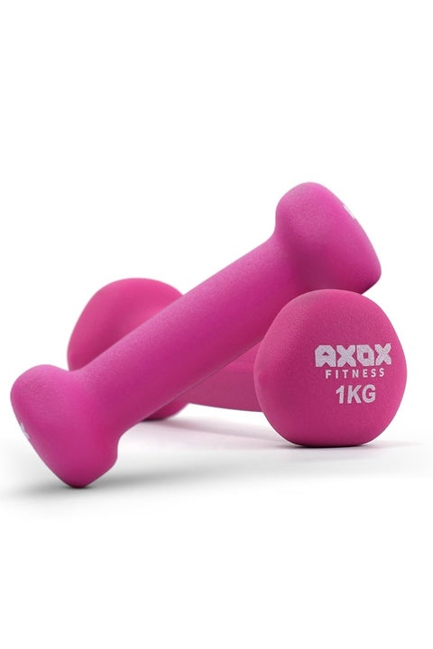 Axox Neoprene Dumbbell Pair 1 Kg For Home Workout & Strength Training Anti-Slip PVC Grip For Men & Women