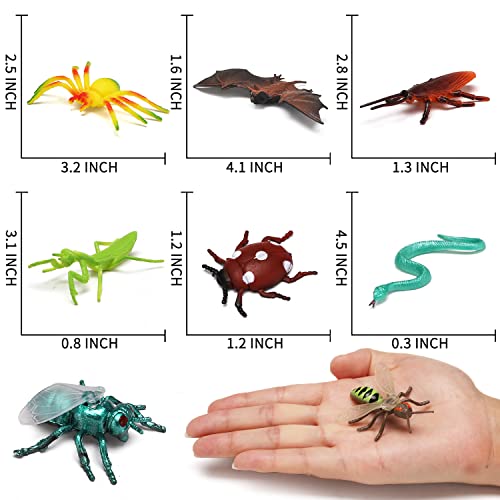 Yeonhatoys 76 Pack Mini Plastic Bug Set, Realistic Insects Toy for Child, Fake Bugs Figure for Kid, Toddler, Insect Themed Party Favors Gift, Cupcake Topper, Education School Classroom reward, Sensory Bin Filler - Image 3