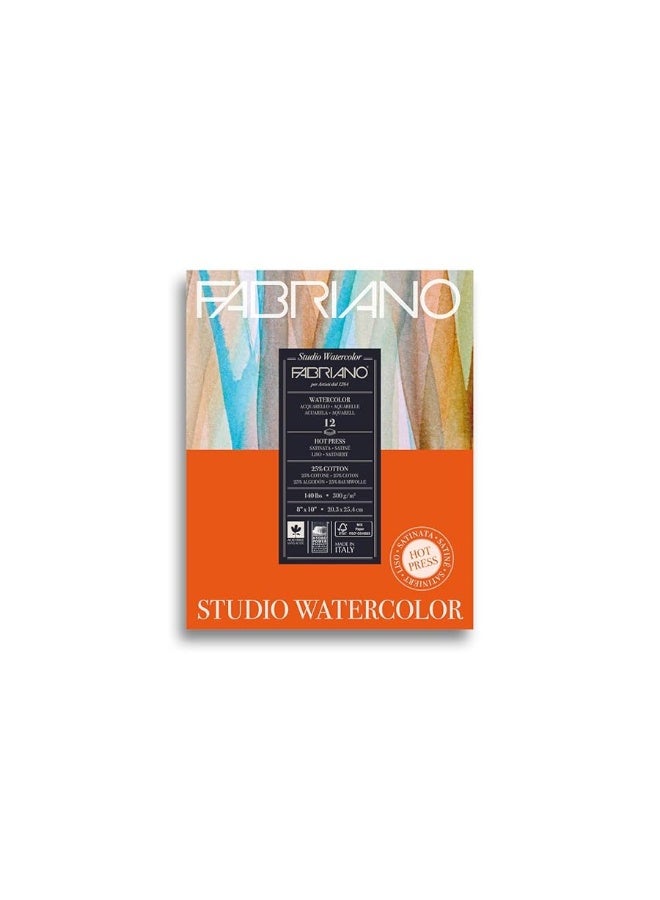 Fabriano Studio Hot Press Watercolor Pad, 8 x 10, White - Image 2