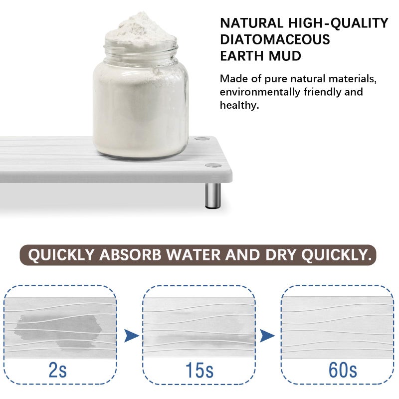 Lyxel Quick Dry Sink Caddy Kitchen Sink Organizer, Water Absorbing Stone Tray for Sink, Stone Drying Tray, Diatomite Faucet Mat & Protector, Dispenser Sponge Holder, Stone Soap Tray for Bathroom Counter - Image 2
