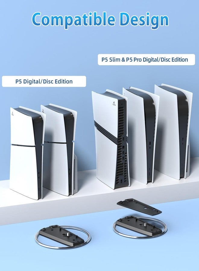DUXICEPIN Vertical Stand for PS5/PS5 Slim Console Disc and Digital with Screw, Non-Slip Base, Minimalist Design, Easy to Install, Nice Look, Playstation 5 Base Accessories - Image 2
