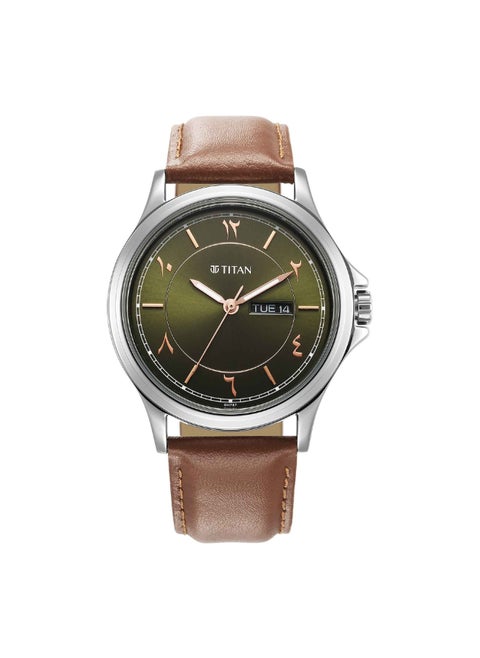 Marhaba Green Dial Analog Leather Strap watch for Men
 1870SL08