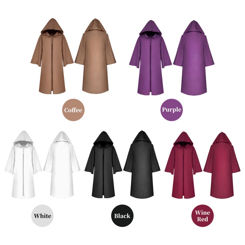 Halloween Hooded Cloak Unisex Kids Children Cape Role Cosplay Long Cloak Gothic Costumes Outwear Solid Medieval Cloak Halloween Party Prop - Image 2