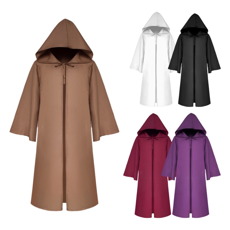 Halloween Hooded Cloak Unisex Kids Children Cape Role Cosplay Long Cloak Gothic Costumes Outwear Solid Medieval Cloak Halloween Party Prop - Image 3